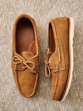 Sperry X Sunspel Two Eye Suede Top Sider Boat Shoes Loafers Made In Maine, Sz 11